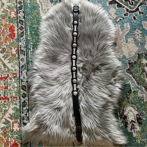 Tony Lama Black Belt with Silver Accents